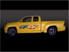 American flag flames vinyl decal on yellow pickup truck